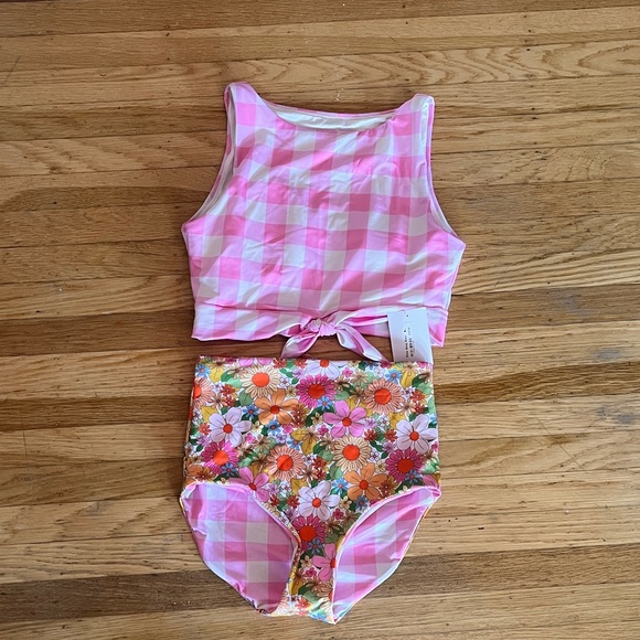 NWT LimeRicki Garden Party / gingham reversible two piece, M + L - Picture 1 of 5